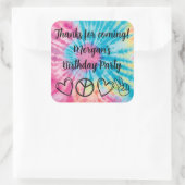 Gefärbte Krawatte Gastgeschenke Quadratischer Aufkleber (Tasche)