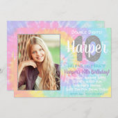 Gefärbte Krawatte Geburtstag Einladung 10. Geburts (Vorne/Hinten)