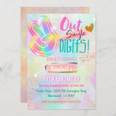 Gefärbte Krawatte Geburtstag Einladung Peace Out S (Vorne/Hinten)