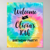 Gefärbte Krawatte Geburtstagsparty Begrüßungssigna Poster (Vorne)