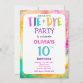 Gefärbte Krawatte Geburtstagsparty Helle Gefärbte  Einladung (Vorderseite)