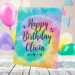 Gefärbte Krawatte Geburtstagsparty Unterschreiben Sockelschild