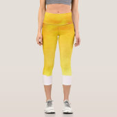 Gefärbte Krawatte gelb Aquarell künstlerische farb Capri Leggings (Vorderseite)