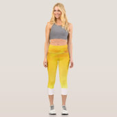 Gefärbte Krawatte gelb Aquarell künstlerische farb Capri Leggings (Vorderseite)