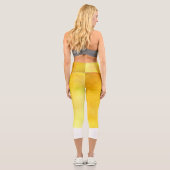 Gefärbte Krawatte gelb Aquarell künstlerische farb Capri Leggings (Rückseite)