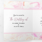 Gefärbte Krawatte Gelb und Rosa Dreifach Gefaltete Einladung (Innen Erste Seite)