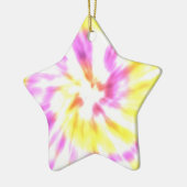 Gefärbte Krawatte Gelb und Rosa Keramik Ornament (Links)