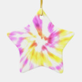 Gefärbte Krawatte Gelb und Rosa Keramik Ornament (Hinten)