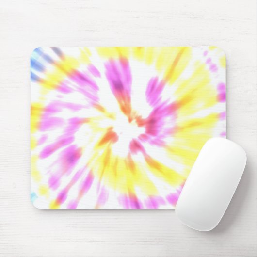 Gefärbte Krawatte Gelb und Rosa Mousepad (Mit Mouse)