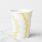 Gefärbte Krawatte gelb wirbelloses Retromuster Par Pappbecher (Rückseite)
