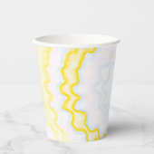Gefärbte Krawatte gelb wirbelloses Retromuster Par Pappbecher (Vorderseite)