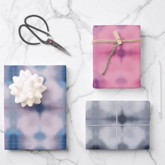 Gefärbte Krawatte Geschenkpapier Set (Vorderseite)