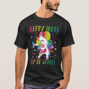 Gefärbte Krawatte glücklich 100. Schultag Unicorn T-Shirt
