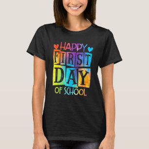 Gefärbte Krawatte glücklicher erster Tag der Lehre T-Shirt