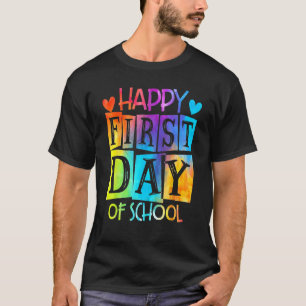 Gefärbte Krawatte glücklicher erster Tag der Lehre T-Shirt
