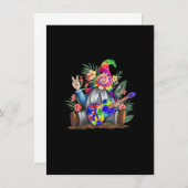 Gefärbte Krawatte Gnome Peace Playing Gitarre Hipp Einladung (Vorne/Hinten)