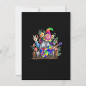 Gefärbte Krawatte Gnome Peace Playing Gitarre Hipp Einladung (Vorderseite)