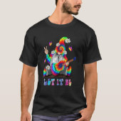 Gefärbte Krawatte Gnome Peace Playing Gui Tar Hipp T-Shirt (Vorderseite)