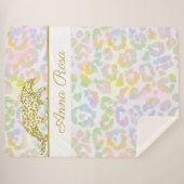 *~* Gefärbte Krawatte Gold Leopard Pastelfelder Sherpadecke (Vorderseite (Horizontal))