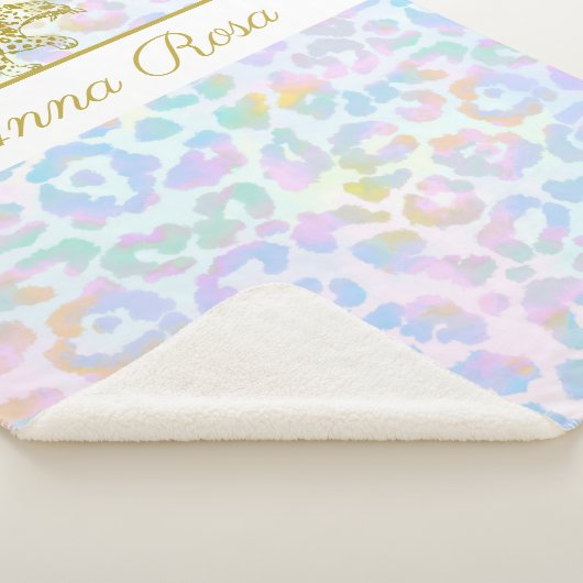 *~* Gefärbte Krawatte Gold Leopard-Spots Pastel Sherpadecke (3/4)