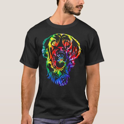 Gefärbte Krawatte Golden Retriever Gefärbte Krawat T-Shirt (Vorderseite)