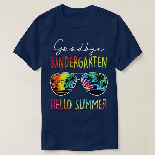 Gefärbte Krawatte Goodbye Kindergarten Hallo Somme T-Shirt (Design vorne)