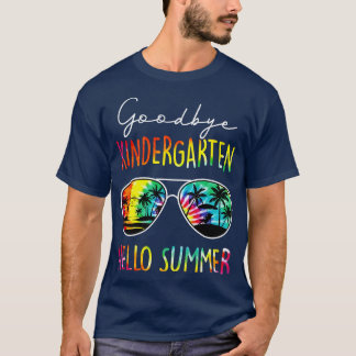Gefärbte Krawatte Goodbye Kindergarten Hallo Somme T-Shirt