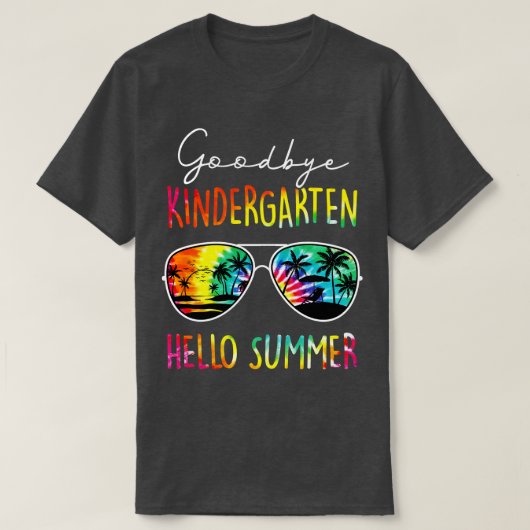Gefärbte Krawatte Goodbye Kindergarten Hallo Somme T-Shirt (Design vorne)