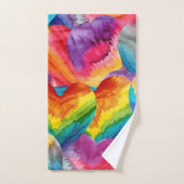 Gefärbte Krawatte Groovy Hearful Orange, Rot, Grün Handtuch (Handtuch)