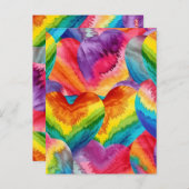 Gefärbte Krawatte Groovy Hearful Orange, Rot, Grün Postkarte (Vorne/Hinten)