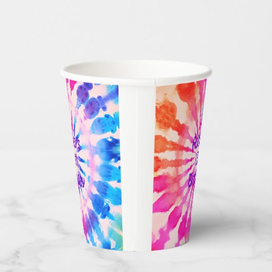 Gefärbte Krawatte Groovy Hippie Bold Bunter Geburt Pappbecher (Rechts)