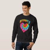 Gefärbte Krawatte Groovy Liebe Herz Hippie 70er Ko Sweatshirt (Vorne ganz)