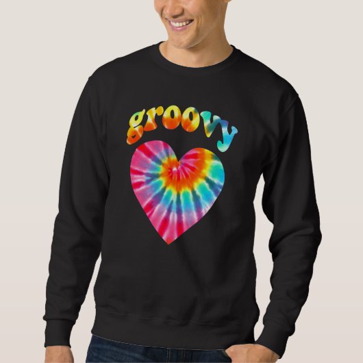 Gefärbte Krawatte Groovy Liebe Herz Hippie 70er Ko Sweatshirt (Vorderseite)