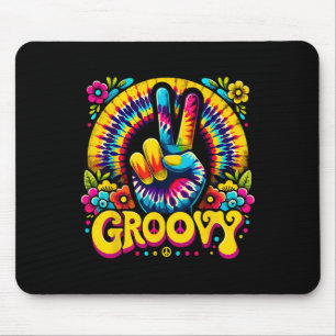 Gefärbte Krawatte Groovy Peace Sign Hippie Mousepad
