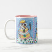 GEFÄRBTE KRAWATTE GROOVY SNOWMAN, WELTFRIEDEN CHRI ZWEIFARBIGE TASSE (Links)