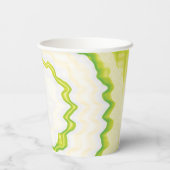 Gefärbte Krawatte grün wirbelndes trendiges Retrom Pappbecher (Rückseite)