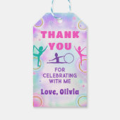 Gefärbte Krawatte Gymnastik Jump Play Geburtstag V Geschenkanhänger (Rückseite)