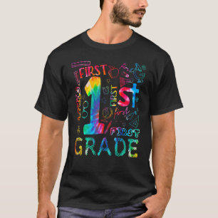Gefärbte Krawatte Hallo 1. Tag des Lehrers und geh T-Shirt