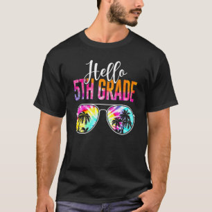 Gefärbte Krawatte Hallo 5. Klasse Lehrer Erster Sc T-Shirt