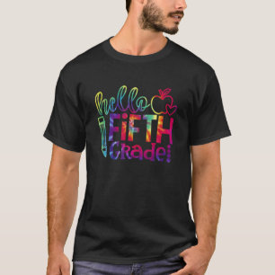 Gefärbte Krawatte Hallo 5. Klasse Lehrer Student 1 T-Shirt