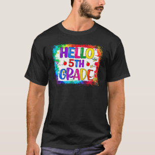Gefärbte Krawatte Hallo 5th Grade Lehrer Student 1 T-Shirt