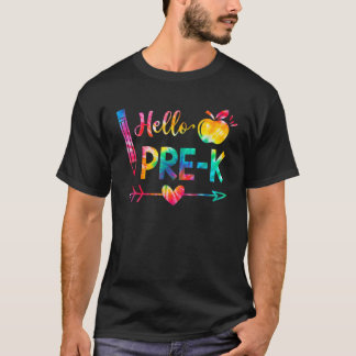 Gefärbte Krawatte Hallo Pre-K Lehrer Schüler zurüc T-Shirt