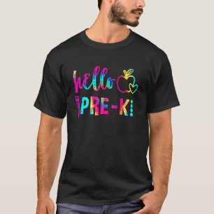 Gefärbte Krawatte Hallo Pre K Team Prekäre zurück T-Shirt