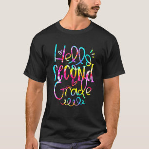 Gefärbte Krawatte Hallo Zweiter Lehrer erster Tag T-Shirt