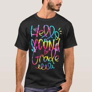 Gefärbte Krawatte Hallo Zweiter Lehrer erster Tag T-Shirt