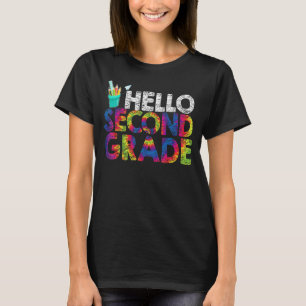 Gefärbte Krawatte Hallo Zweiter Lehrer erster Tag T-Shirt