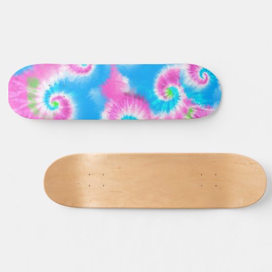 Gefärbte Krawatte Hand Paint Pink Muster Skateboard (Horizontal)