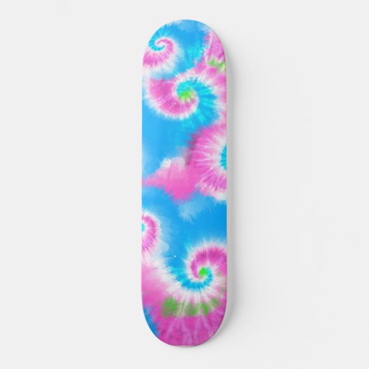Gefärbte Krawatte Hand Paint Pink Muster Skateboard (Vorderseite)