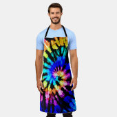 Gefärbte Krawatte Handgezeichneter Regenbogen Shib Schürze (Getragen)