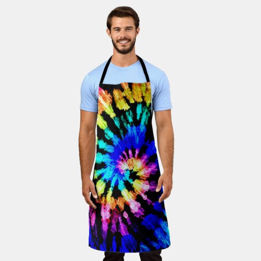 Gefärbte Krawatte Handgezeichneter Regenbogen Shib Schürze (Getragen)